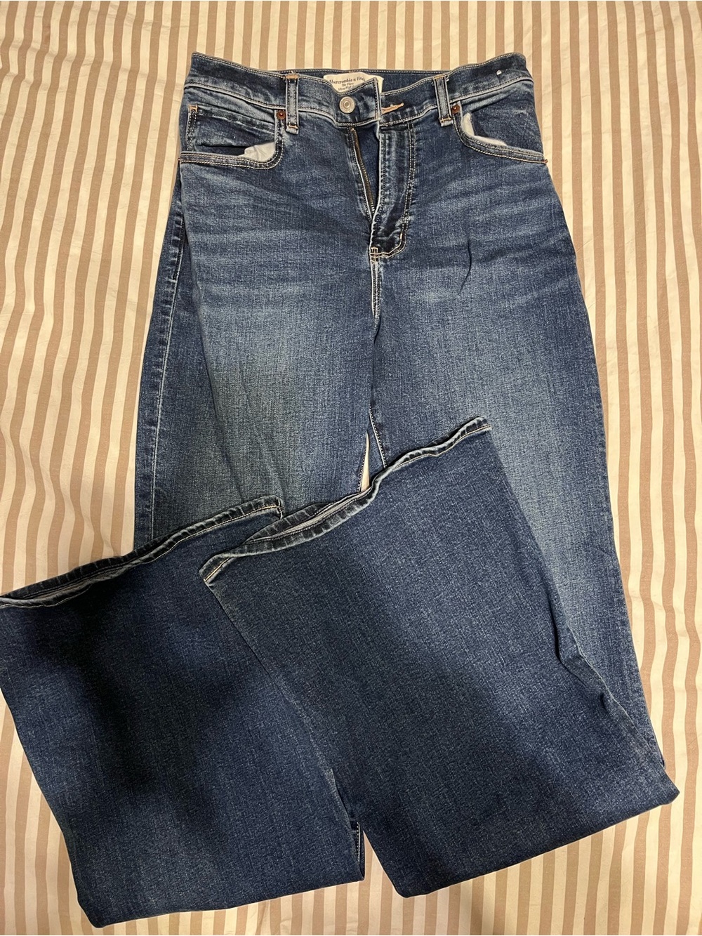 Abercrombie & Fitch Womens Indigo Flare Wide-Leg Jeans - 6 Long